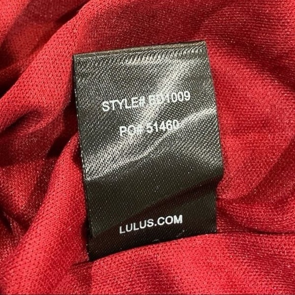 Lulus Women's Lavish Lifestyle Burgundy Embroidered Ruffled Mini Dress Size M - Picture 11 of 11